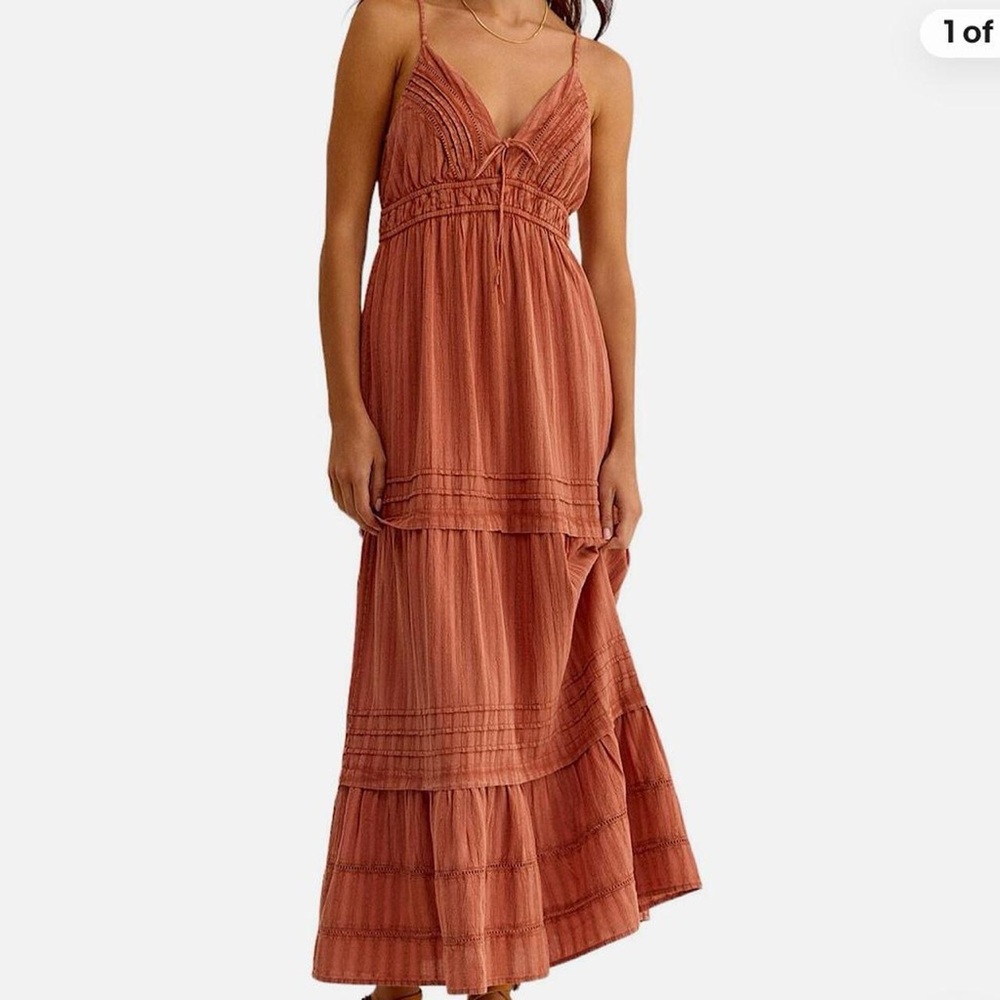Elegant Rust Maxi Dress